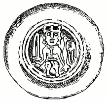 mince Václava I. zobrazující panovníka s žezlem v podobě poloviny orla
