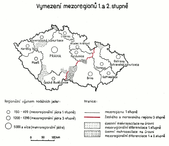 mezoregiony Moravy 1984