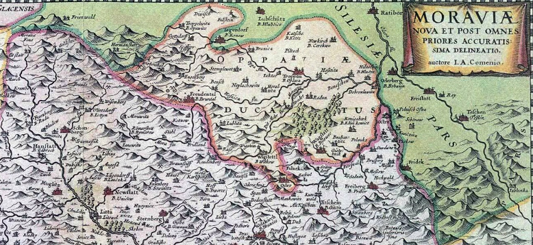 Opavsko na Komenského mapě Moravy