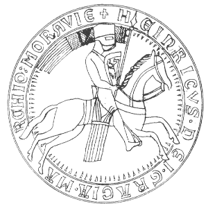 kresba 2. pečeti moravského markraběte Vladislava I. Jindřicha (1213)